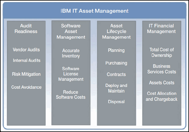 Software asset management value areas