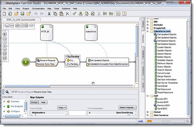 Orchestration using WebSphere Cast Iron Studio
