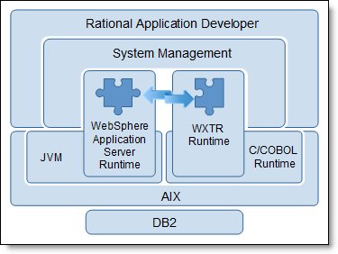 WXTR architecture, which is a tightly integrated, managed environment for Java and COBOL applications