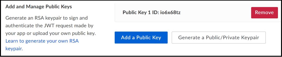 Screen capture showing where to find the Add a Public Key button in the Add and Manage Public Keys section.