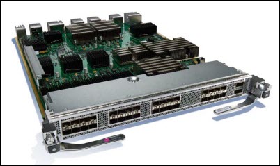 Picture of the Cisco MDS 9000 24/10-Port SAN Extension Module.